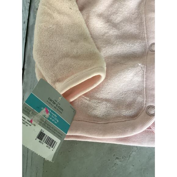 Carter's Baby Girls Pink Cozy Soft Casual Cardigan Sweater Size 6M NWT - Picture 3 of 3